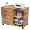 3 Drawers Wooden Mobile Cabinet Chest Dressers wood Storage Cabinet Organizer Rolling Display Furniture