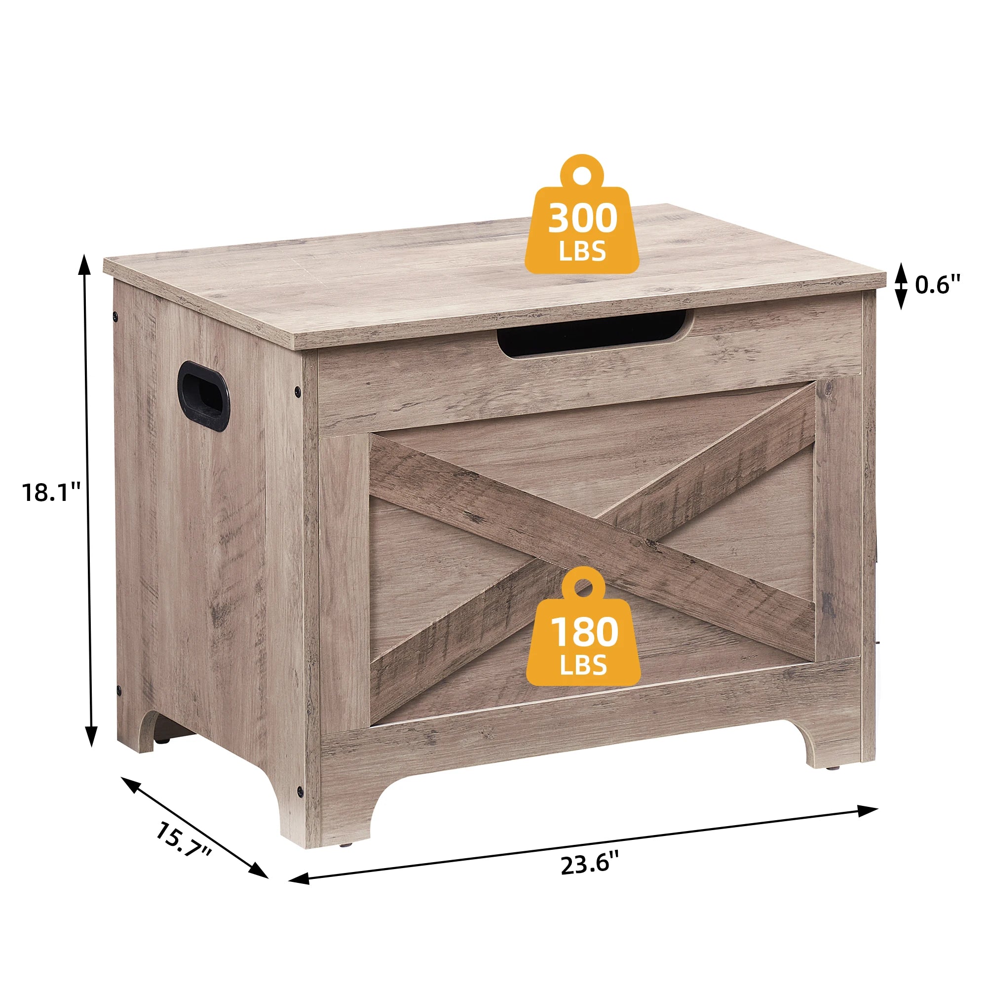 Storage Bench Storage Chest with 2 Safety Hinges Liftable top Shoe Bench Retro Wooden