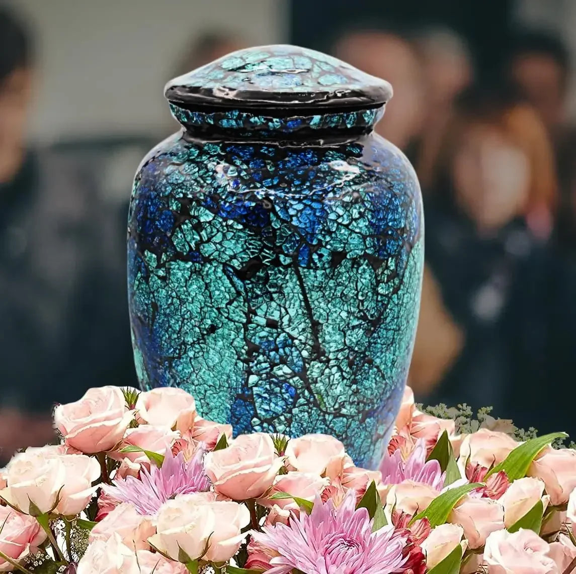 Handmade Mosaic Glass Cremation Urn   Large Adult Size