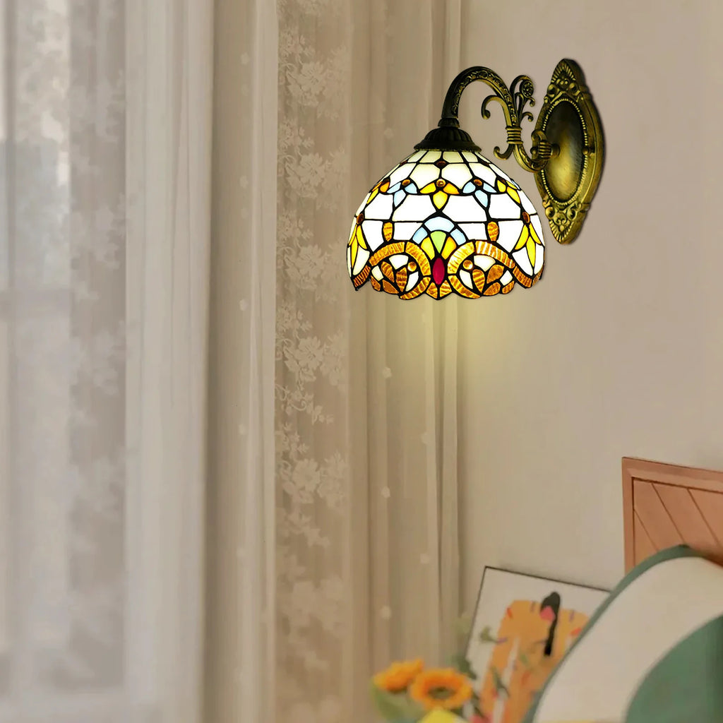 Vintage Tiffany Retro Wall Lamp Indoor Handmade Dome Lamp