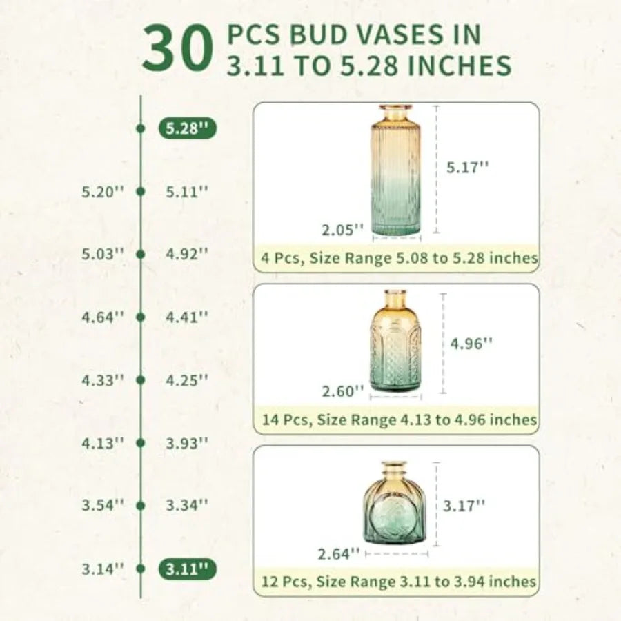 Glass Bud Vases in Bulk Set
