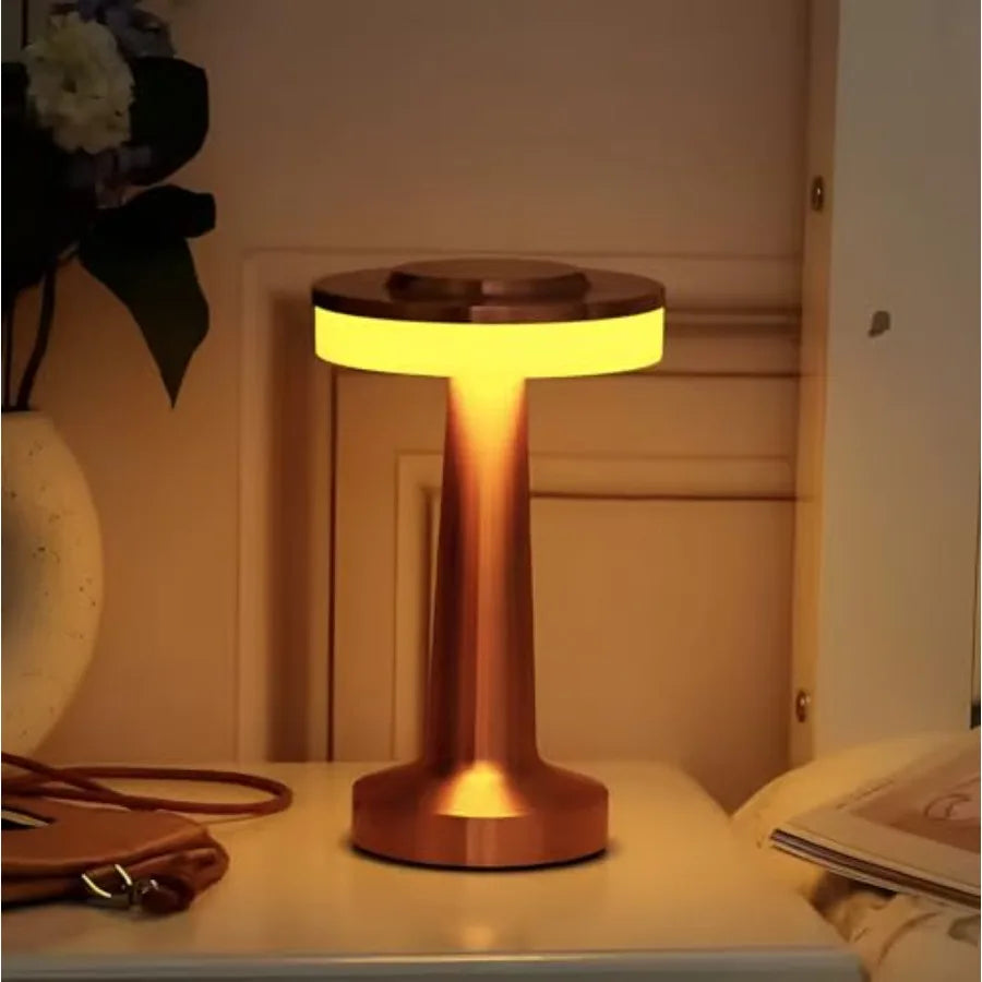 Modern Portable Table Lamp, Rechargeable Battery, Up to 12 Hours Long Usage, 3 Color Mode, Dimmable