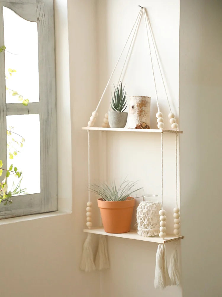 Wooden Storage Rack Wall Hanging Shelves Plant Floating Wall Shelf Rustic Wood Shelves
