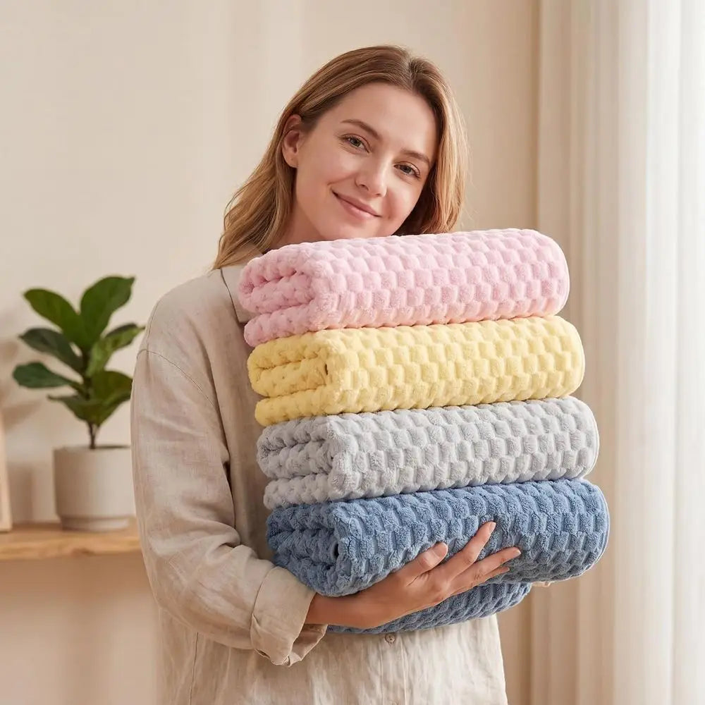 Extra Large, Super Absorbent, Quick Dry Microfiber Bath Towels Set -