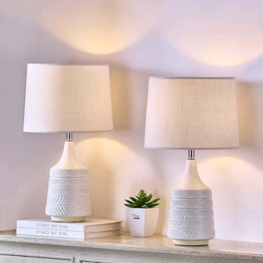 Ceramic Table Lamps Set of 2, Decor Farmhouse Lamps f, 18.5"