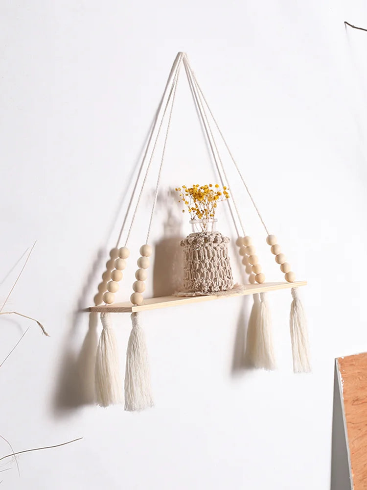 Wooden Storage Rack Wall Hanging Shelves Plant Floating Wall Shelf Rustic Wood Shelves