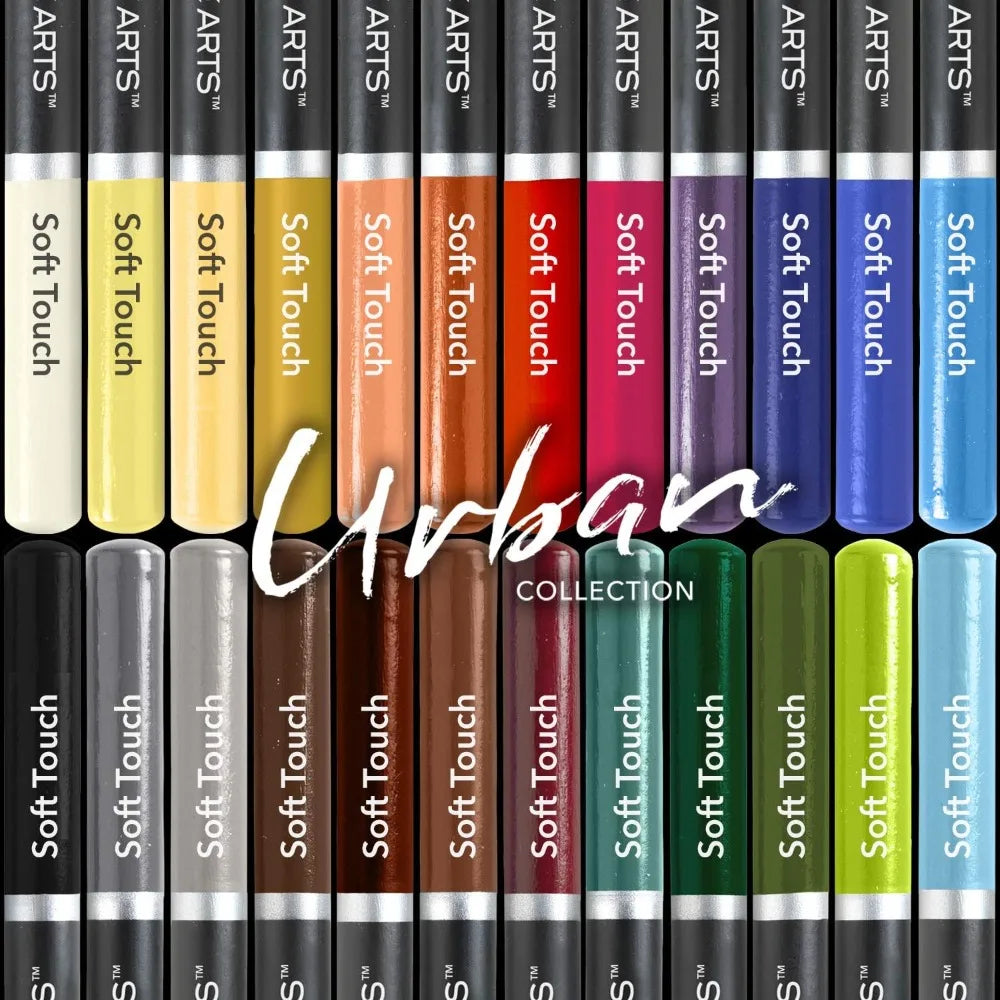 24 Premium Colored Pencils in Tin Box, Smooth Pigmented Cores for Cityscape Art