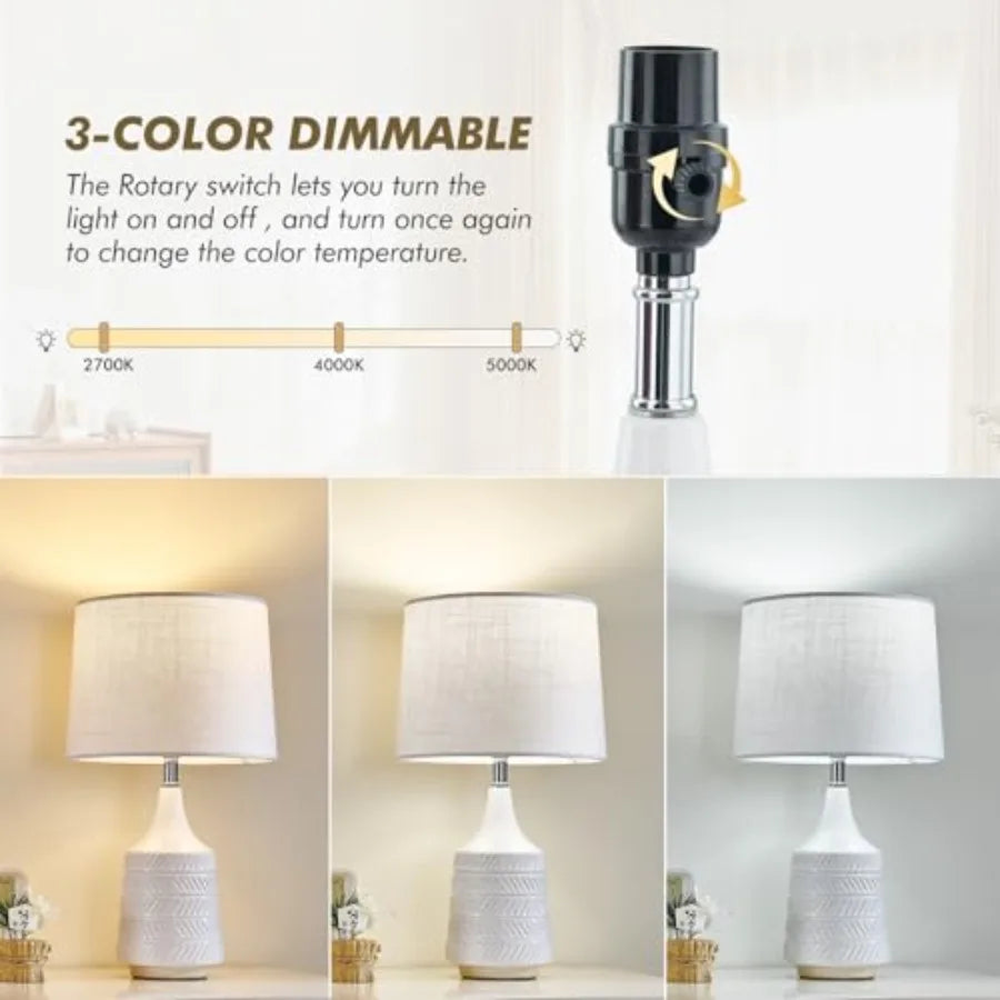 Ceramic Table Lamps Set of 2, Decor Farmhouse Lamps f, 18.5"