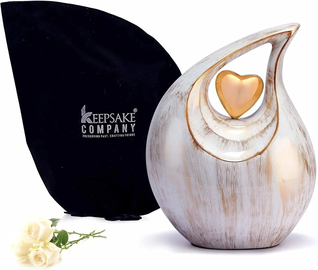 Teardrop Heart Cremation Urn for Human Ash|  | Large | 2.5 Liter Capacity