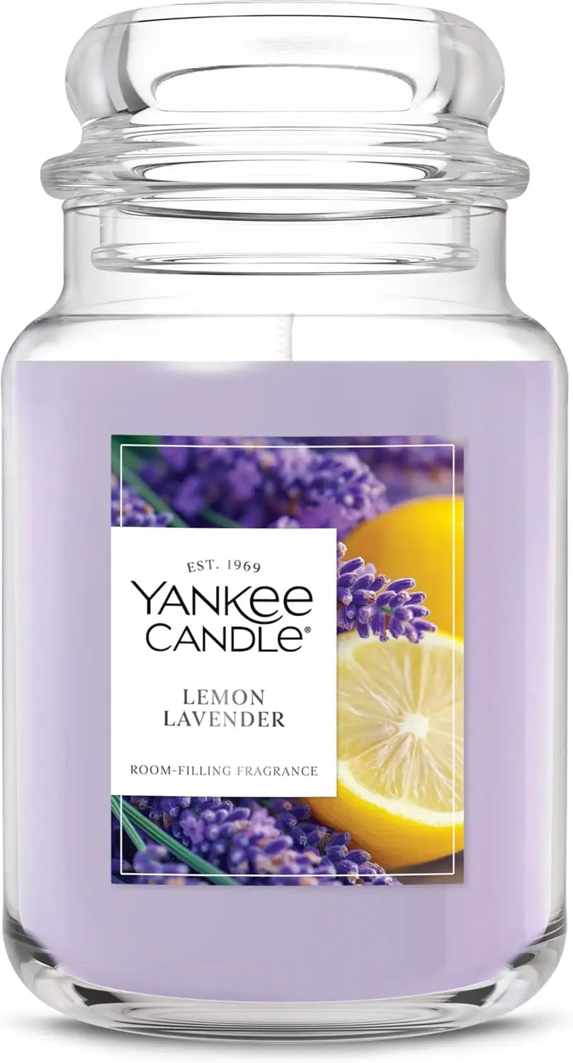 Lemon Lavender Scented Candle, 22oz Large Jar, 150-Hour Burn Time
