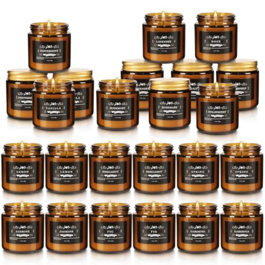 3.05oz Soy Wax Aromatherapy Candles with 12 Fragrances, Smokeless Natural Essential Oil