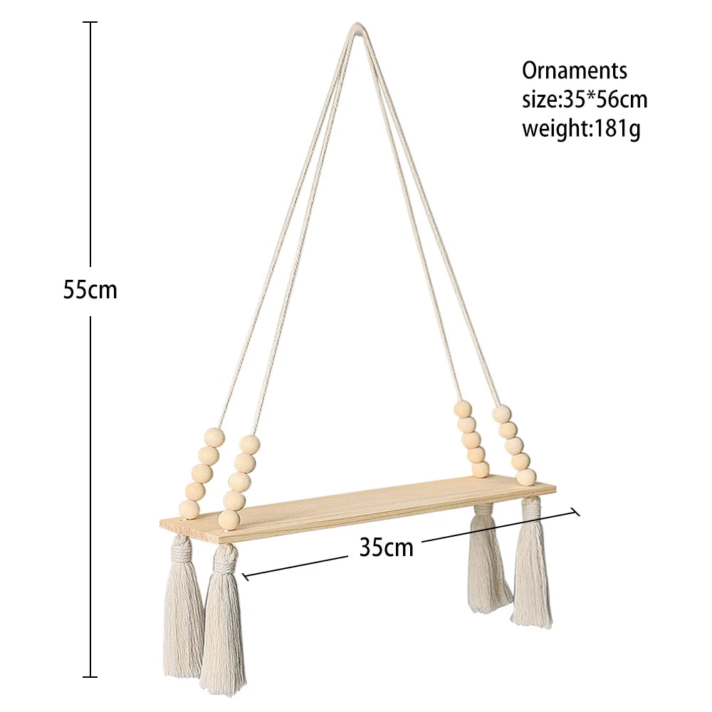 Wooden Storage Rack Wall Hanging Shelves Plant Floating Wall Shelf Rustic Wood Shelves