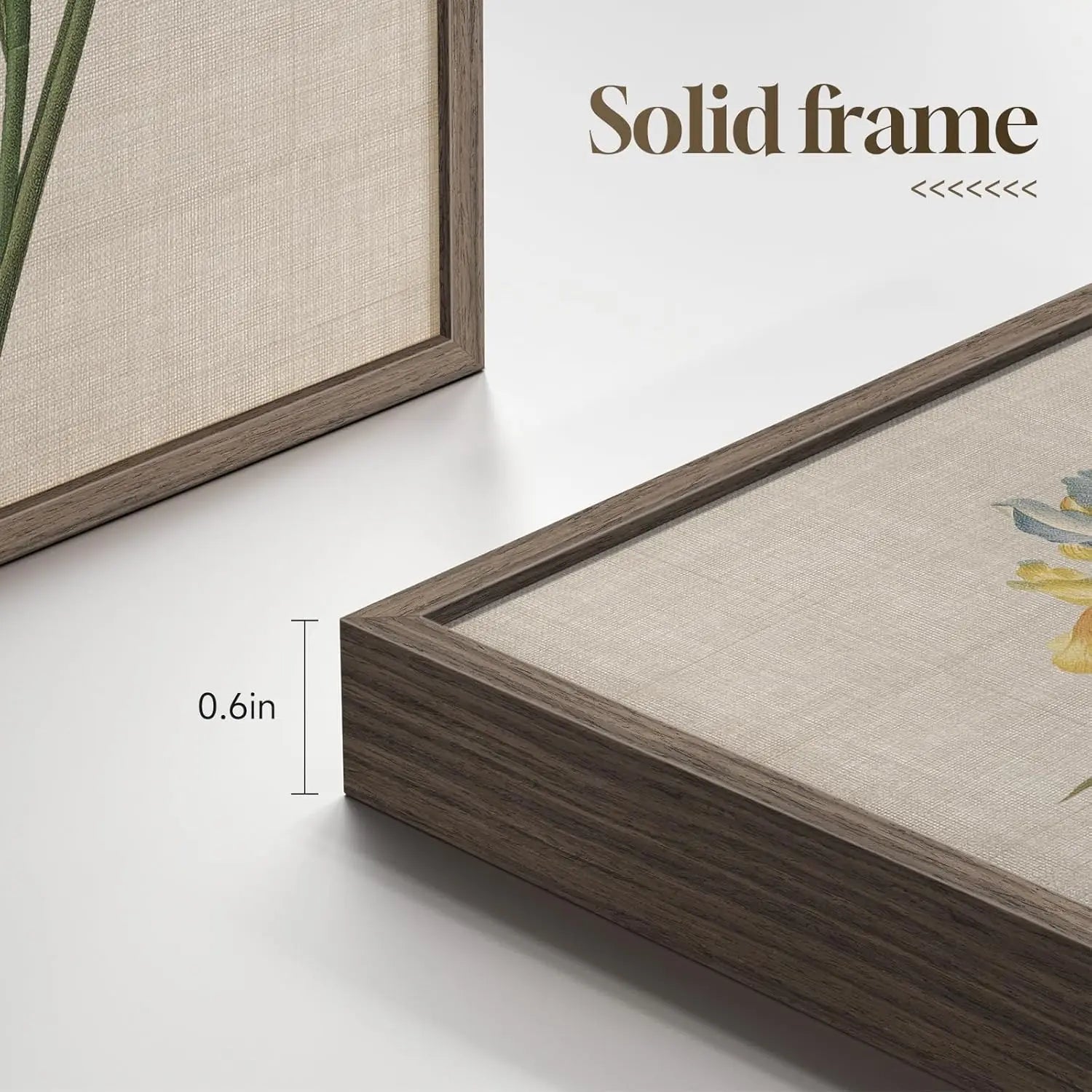 Framed Botanical Floral Wall Art 4 Piece Vintage Canvas Painting  11x14