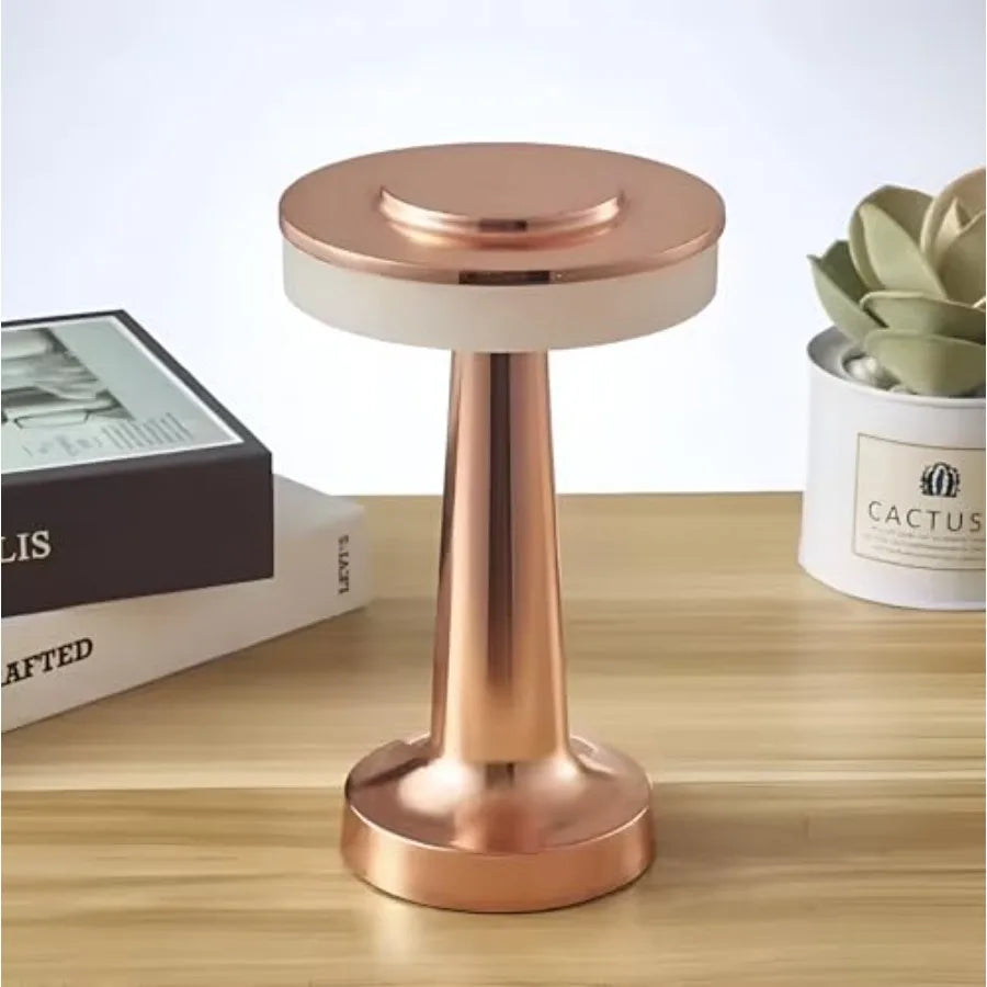 Modern Portable Table Lamp, Rechargeable Battery, Up to 12 Hours Long Usage, 3 Color Mode, Dimmable
