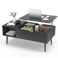 Lift Top Table 39.37"x19.7" Desk Tea Wood  Adjustable Storage Shelf Easy Lift Or Lower