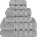 Turkish Cotton 6 Piece Towel Set - 600 GSM Soft Absorbent Quick Dry Bath Towels  2 Bath Towels 2 Hand Towels 2