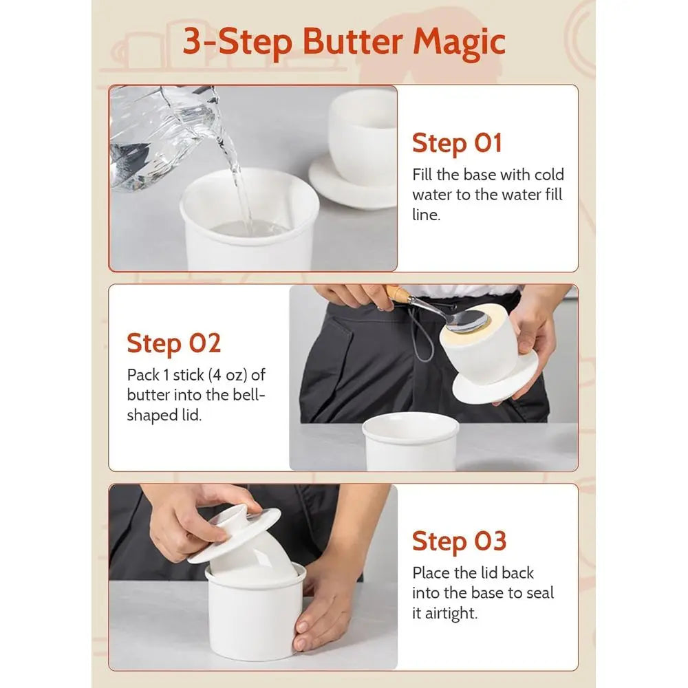 Butter Dish with Lid - Ideal for Fresh Spreadable Butter