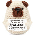 Mini Positive Crochet Dog，Funny Emotional Support Crochet Stuffed Gifts Cute Crochet Animals with Positive Messages Emotional Su