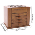 5-tier Wooden Jewelry Box w/ Drawers Mirror Rings, Earrings, Necklaces, Bracelets