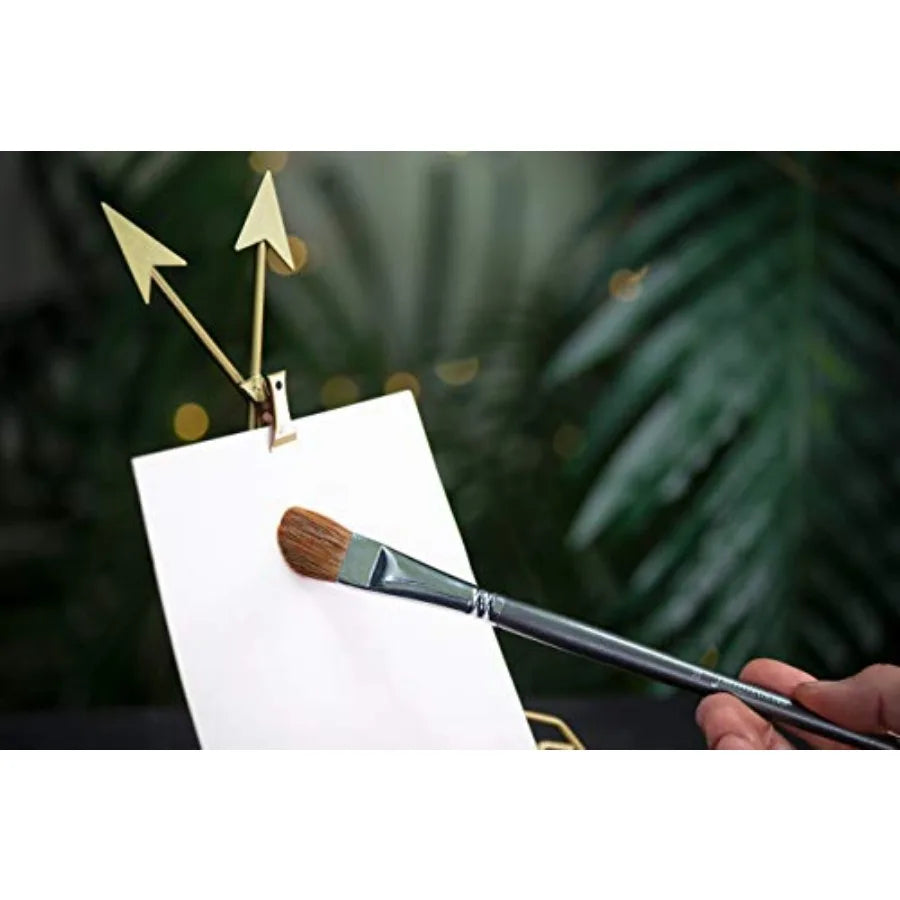 6 Red Sable Filbert long-handled Professional Paint Brushes  Acrylic, Watercolor, Mixed Media or Oil Paint Brushes.
