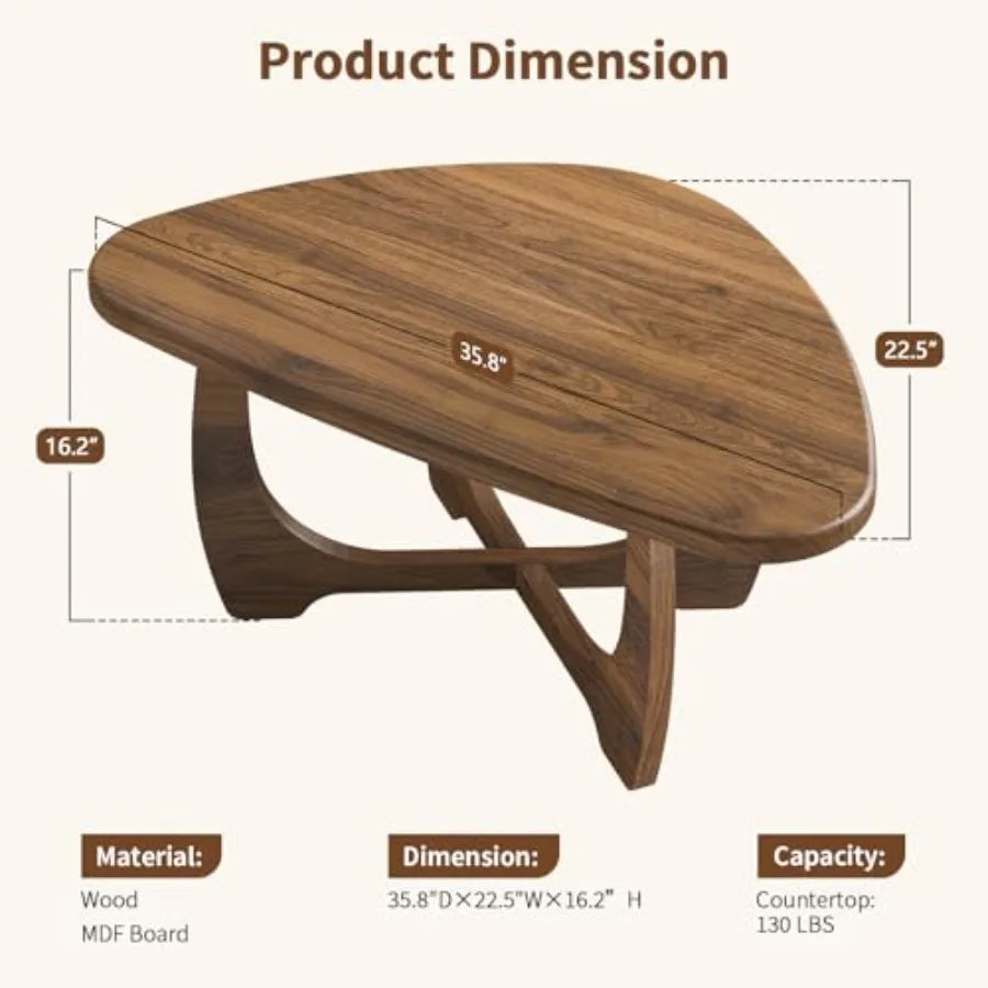 Mid Century Modern Table with Triangle Top, Unique
