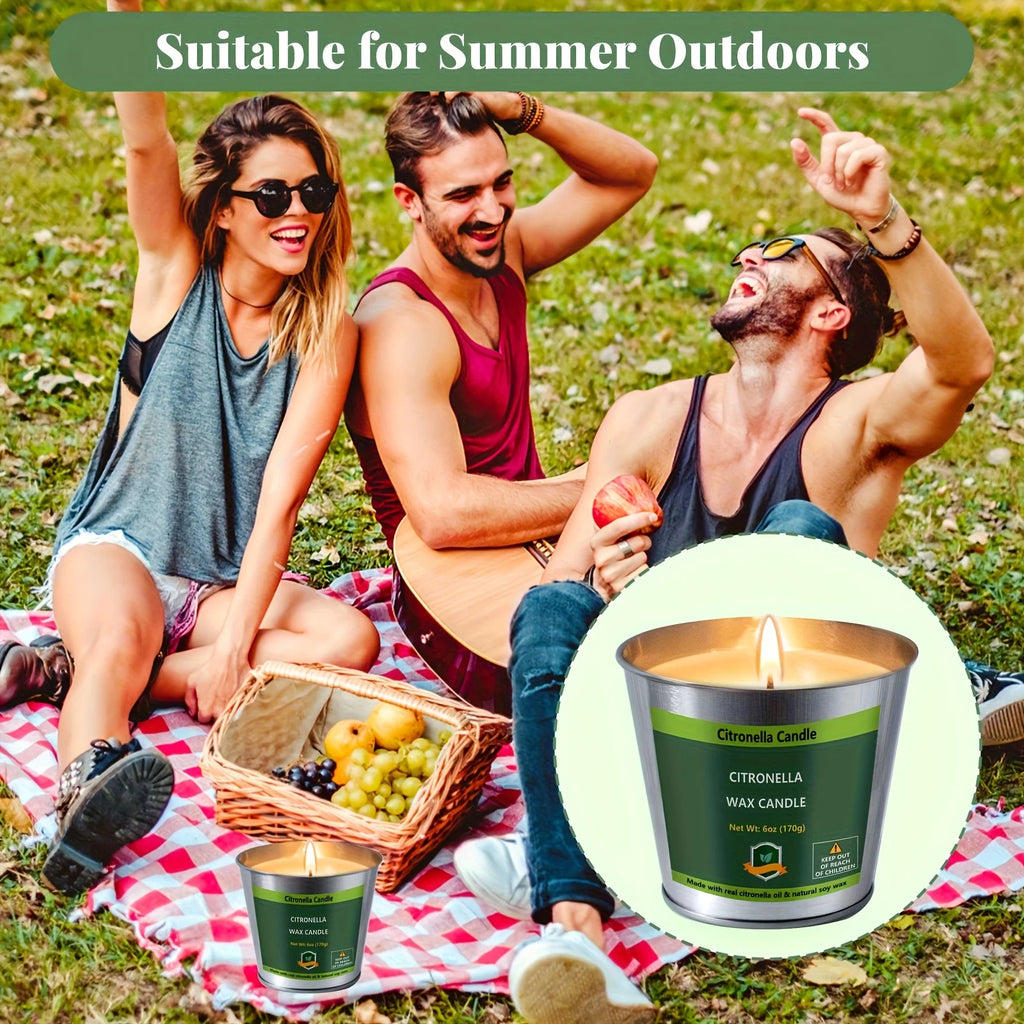 4pcs Citronella Candles Outdoor, 6oz 128 Hours Burning