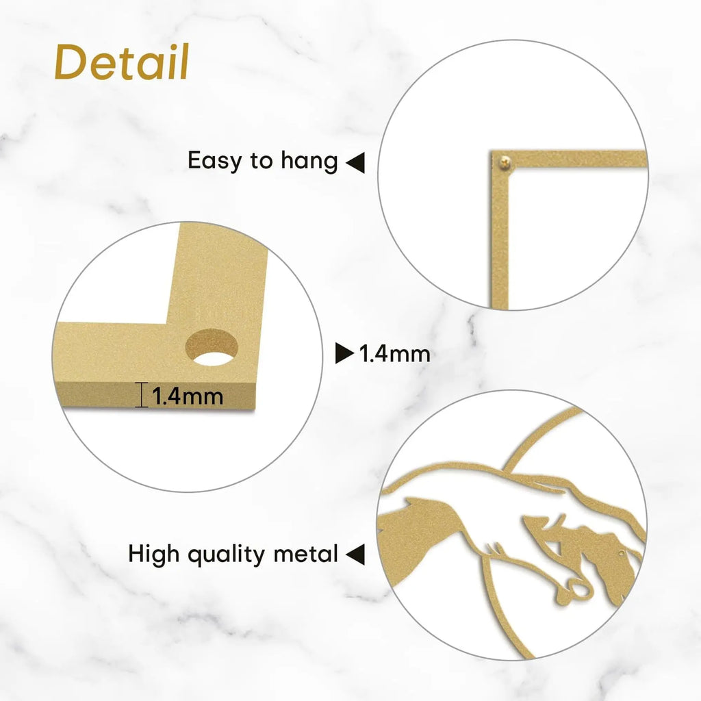 Minimalist Abstract Hands of God Metal Wall Sculpture Gold 45.7cm Modern Wall
