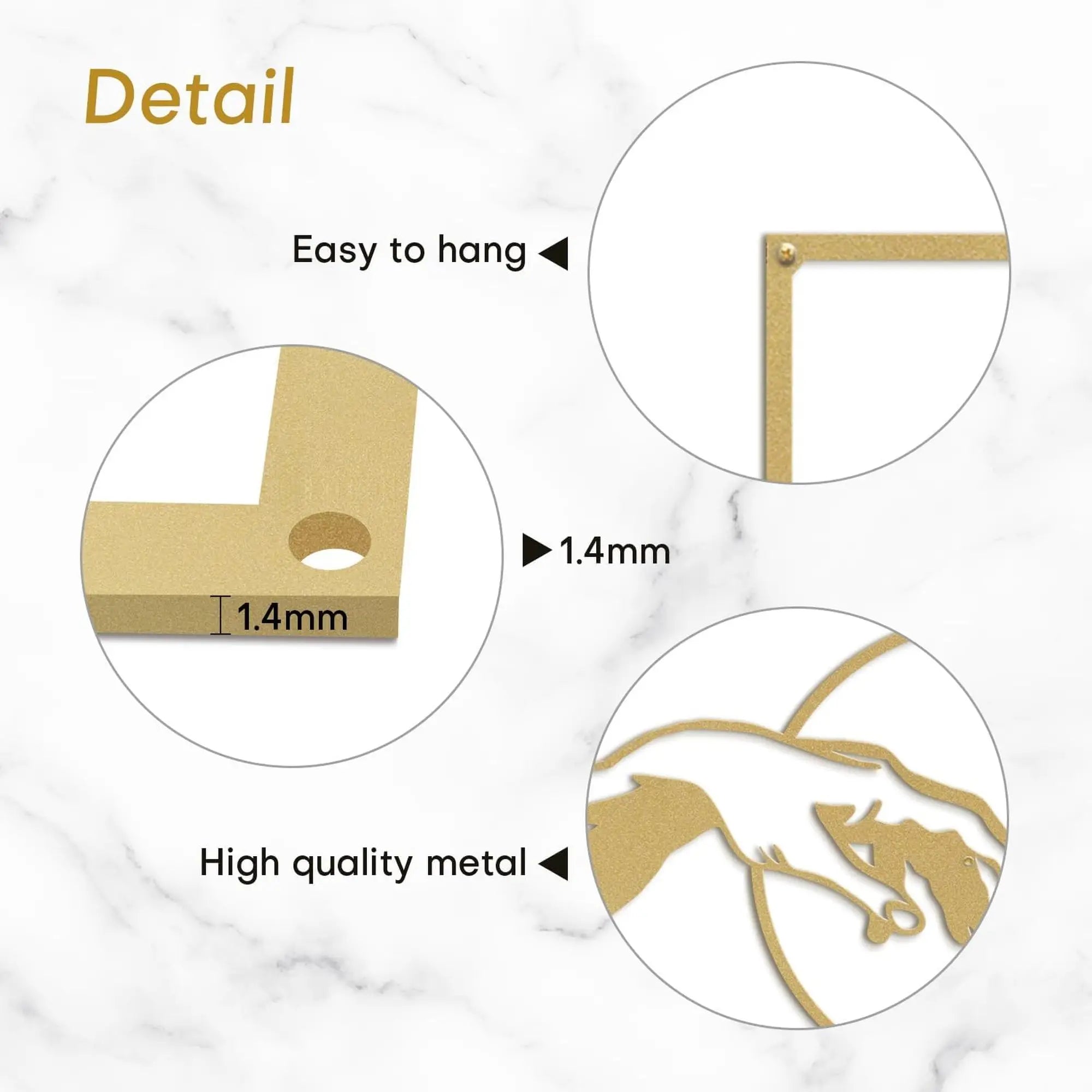 Minimalist Abstract Hands of God Metal Wall Sculpture Gold 45.7cm Modern Wall