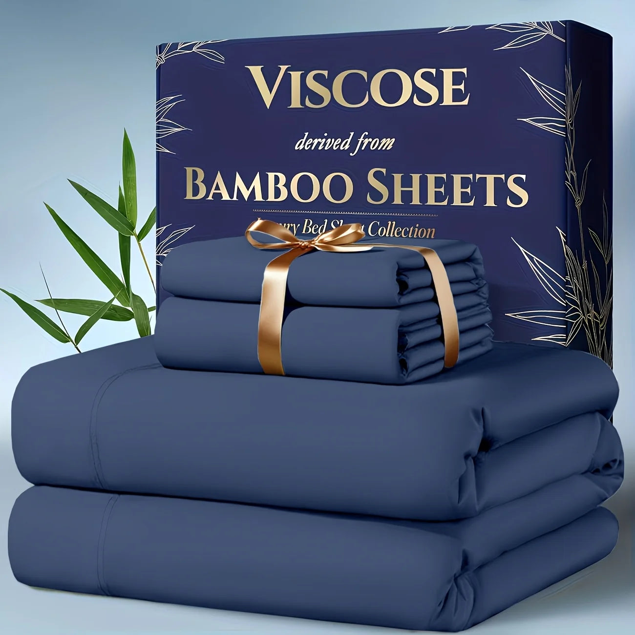 4pcs Bamboo Cooling Bedding - Extra Deep Pocket Breathable And Cooling  Sheet And Fitted Sheet -