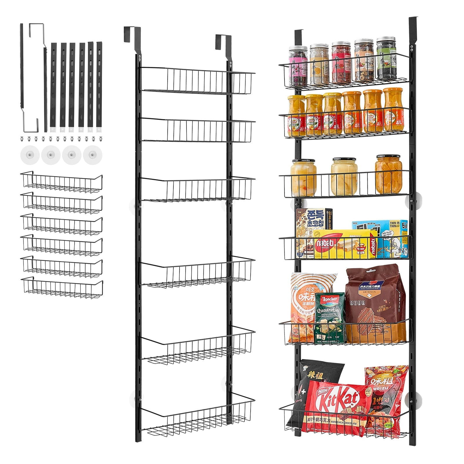 6/8/9Tier Over the Door Heavy-Duty Steel Organizer, Black