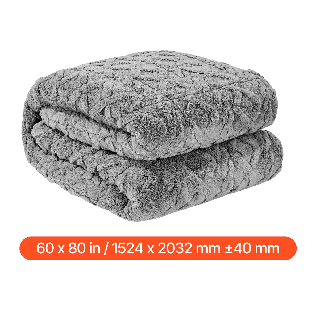 Weighted Blanket 20 lbs 60 x 80 in Queen Size Sherpa Fleece Blanket w/ Glass Beads for 200-250 lbs