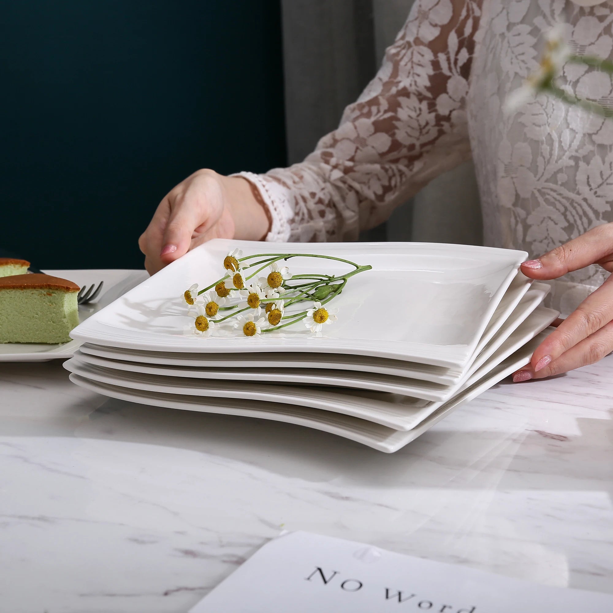 Series Flora, 6/12 Piece 10.25" Ivory White Porcelain