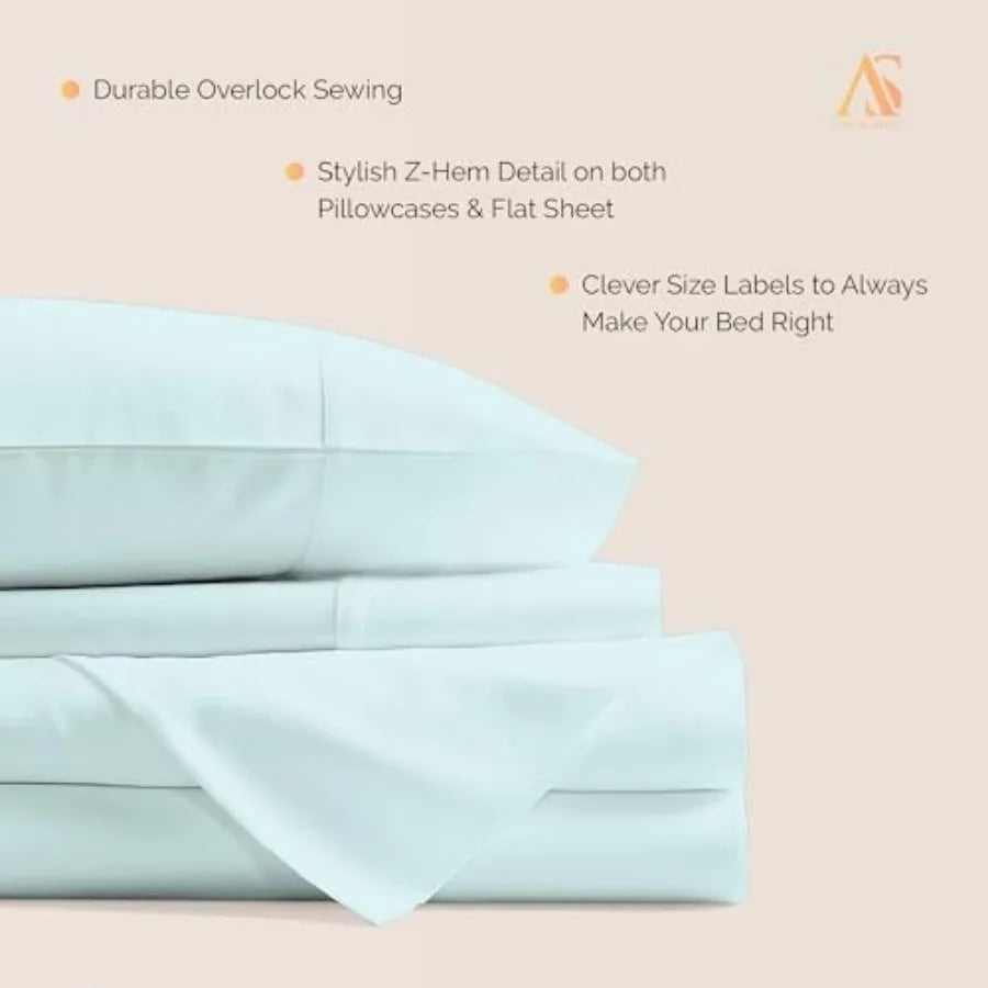 100% Egyptian Cotton Sheets Size - 800 Series  4 PC, Soft, Cooling, 16" Deep Pock