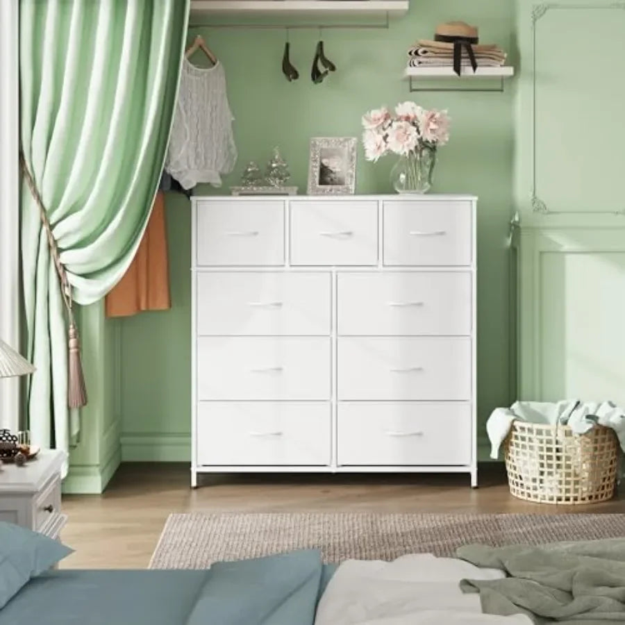 9-Drawer Dresser, Fabric Storage Tower