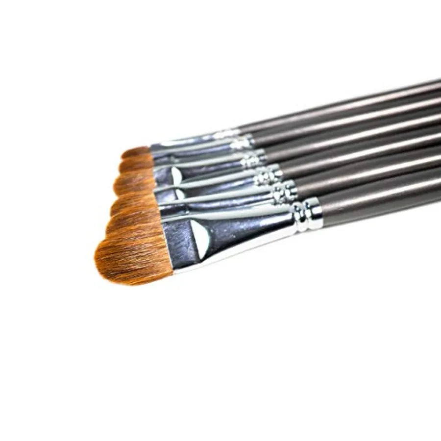 6 Red Sable Filbert long-handled Professional Paint Brushes  Acrylic, Watercolor, Mixed Media or Oil Paint Brushes.