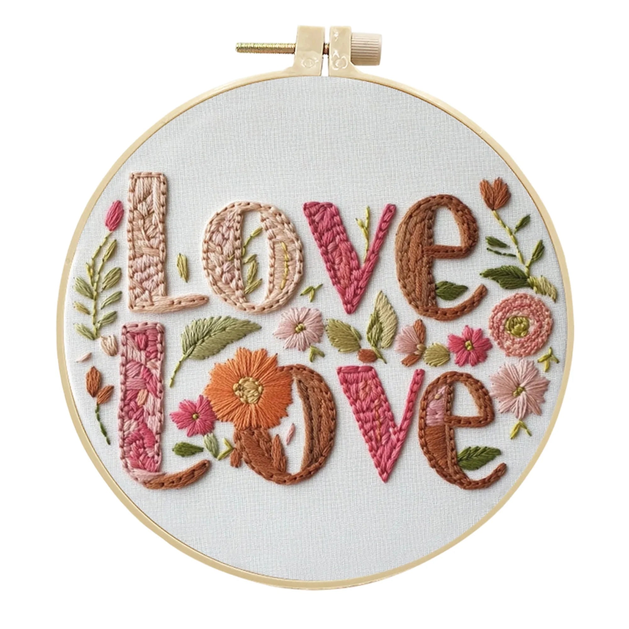 Cross Stitch Kit with Heart Patterns and Embroidery Hoop ALL Levels