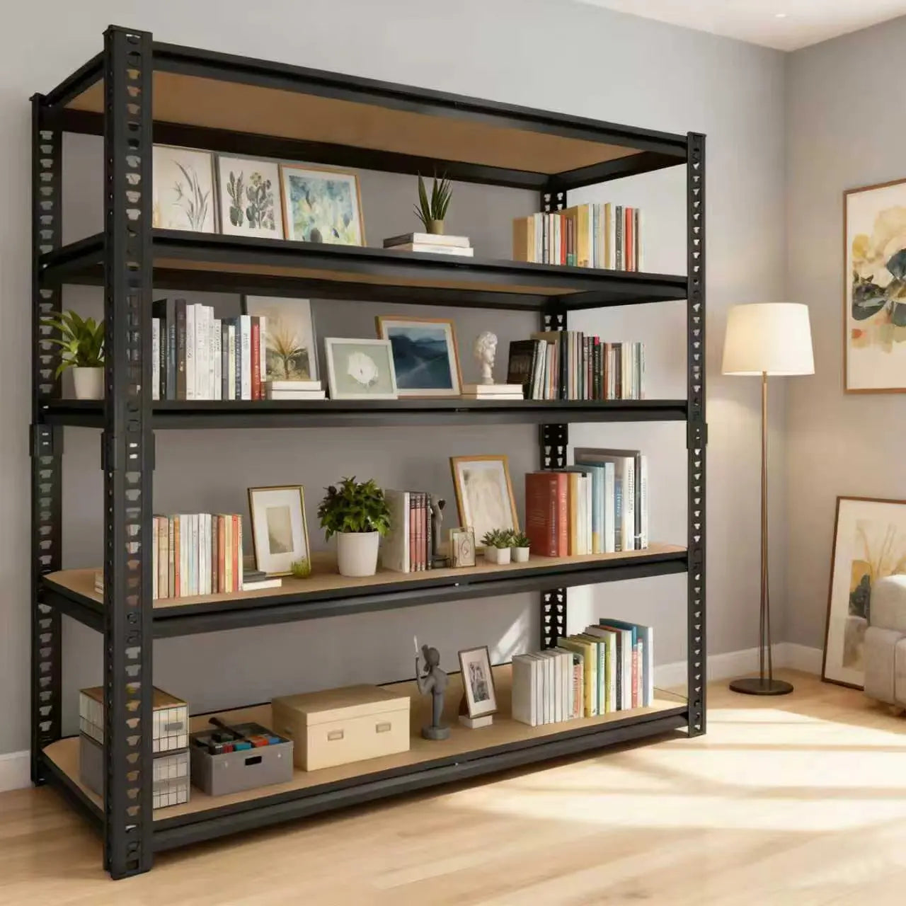 3050 LB Sturdy Metal Storage Racks - Extra Wide 40" Robust Garage Shelving System with Adjustable Height, Tool-Free Assembly