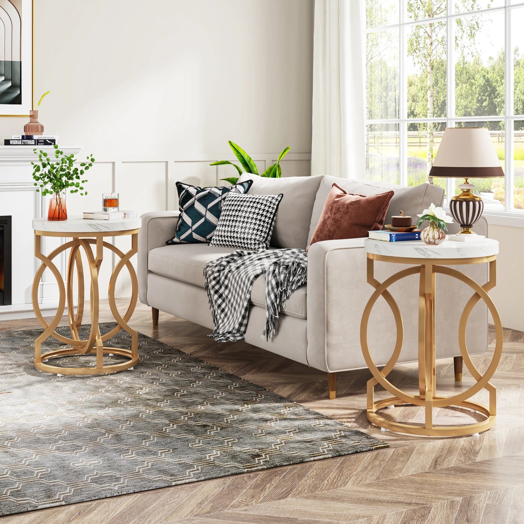 Tribesigns Modern Round Table with Thick Wood Top, 20“