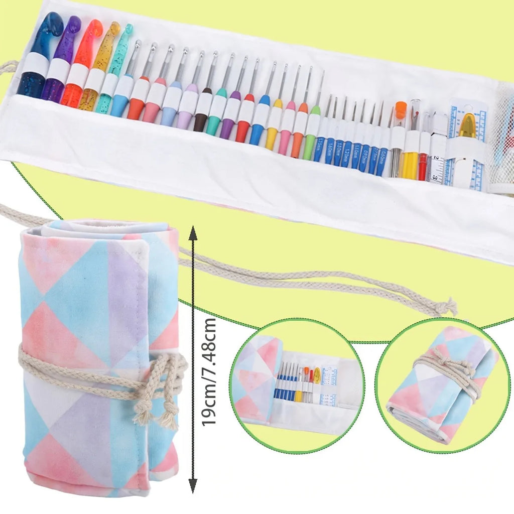 118pcs  Ergonomic Crochet Hooks Sets,  Storage Bag and Crochets Needle Accessories