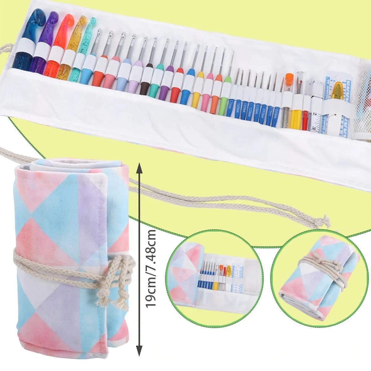 118pcs  Ergonomic Crochet Hooks Sets,  Storage Bag and Crochets Needle Accessories
