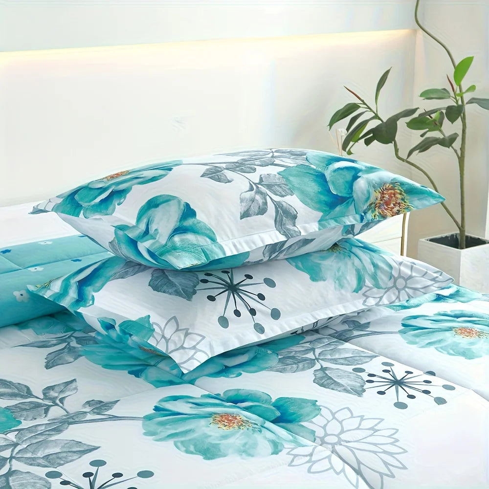 2/3pcs Beautiful Reversible Comforter Set - Lightweight & Breathable Sides, Cozy Soft Bedding with 1 Comforter & 1 Or 2 Pillowcases