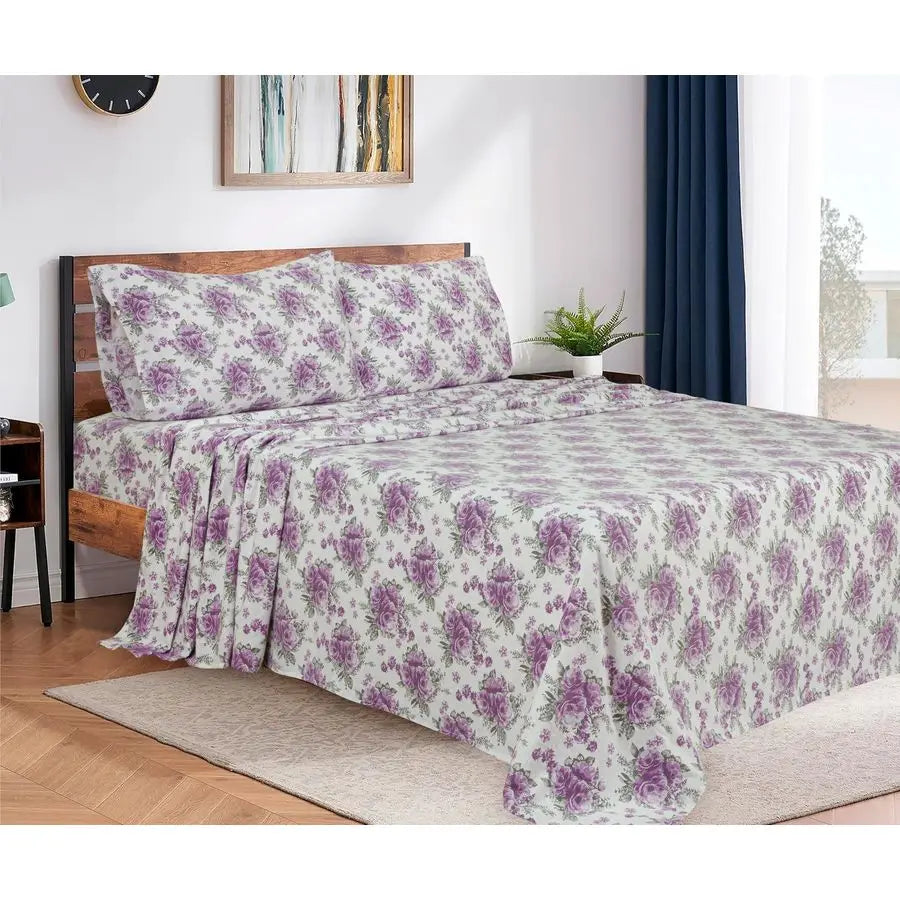 4 Piece 100 Cotton Flannel Sheets Queen Size Bed Set Deep Pockets