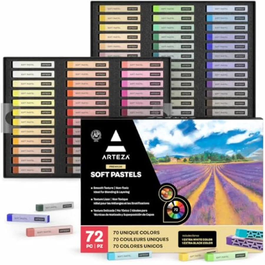 Soft  Chalk Pastels for Artists, Set of 72 for Drawing, Blending, Layering