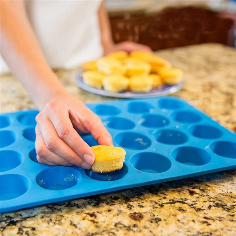 24-Hole Cake Mold Silicone  Bakeware Pan Tray Mould