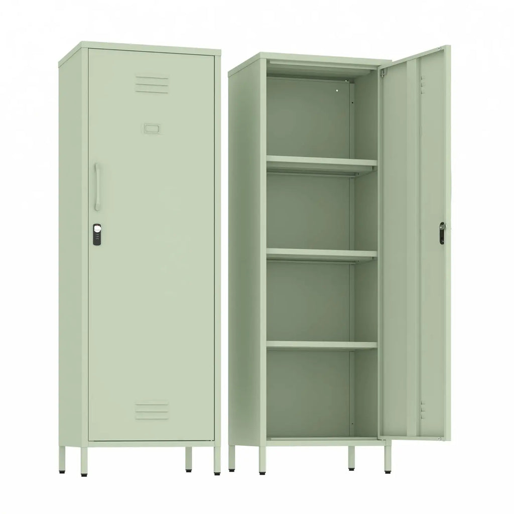 Lockable Metal Storage Cabinet with Removable Shelves