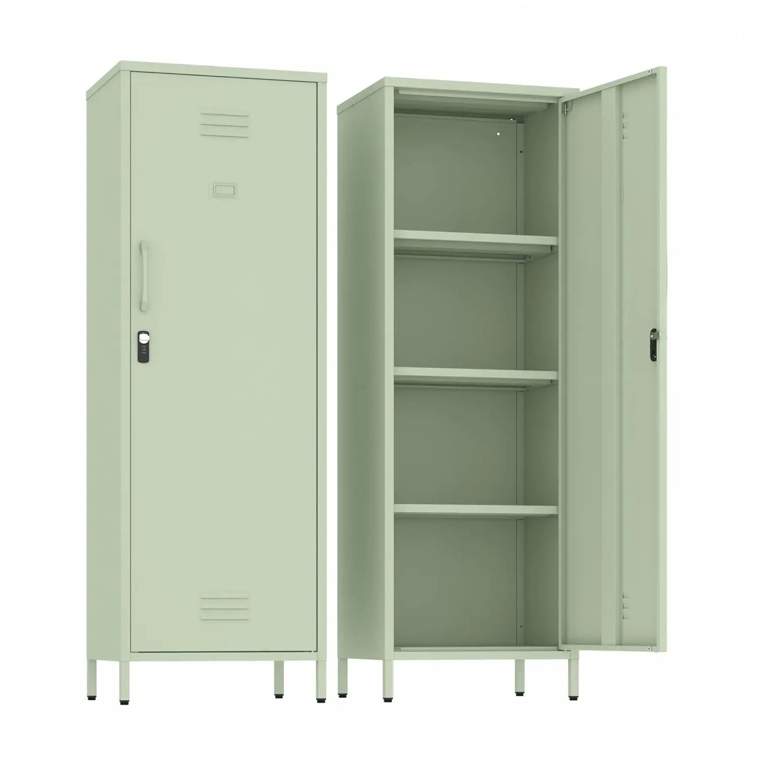 Lockable Metal Storage Cabinet with Removable Shelves
