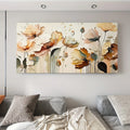 Abstract floral canvas art, pine frame 1.5  neutral palette