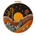 CHENISTORY DIY Wool Felting  Mountain Landscape With Embroidery Frame
