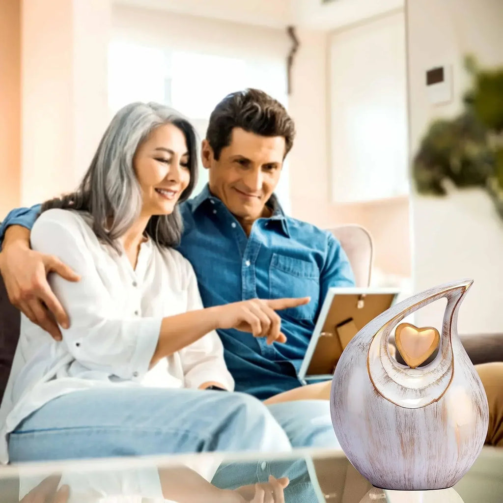 Teardrop Heart Cremation Urn for Human Ash|  | Large | 2.5 Liter Capacity