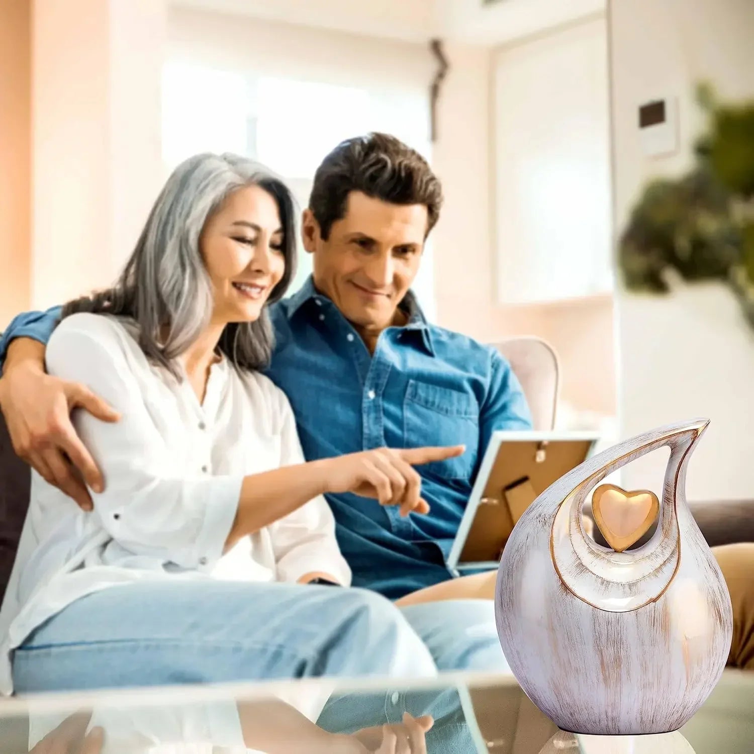 Teardrop Heart Cremation Urn for Human Ash|  | Large | 2.5 Liter Capacity